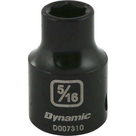Dynamic 3/8" Drive Standard Socket, Black Phosphate, Tools 3/8" Drive 6 Point SAE, 5/16" Standard Length D007310